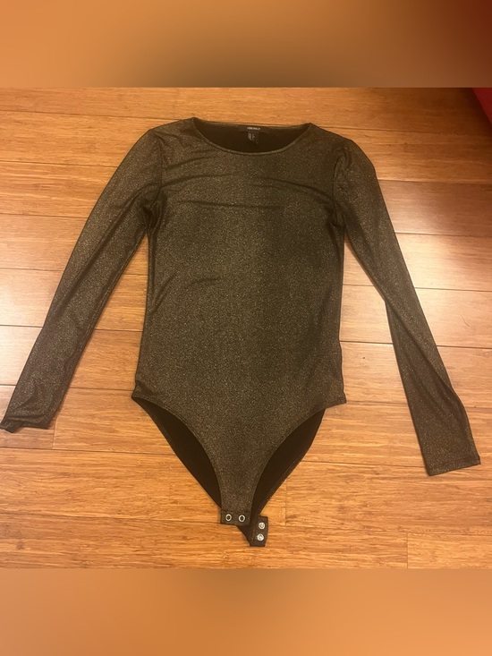 Forever 21 Tops - Forever 21 Black Long-Sleeve One-Piece Bodysuit